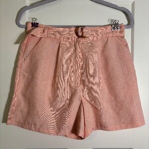 Skies are Blue Blush Pink Shorts with Belt and white‎ stripes Size Small